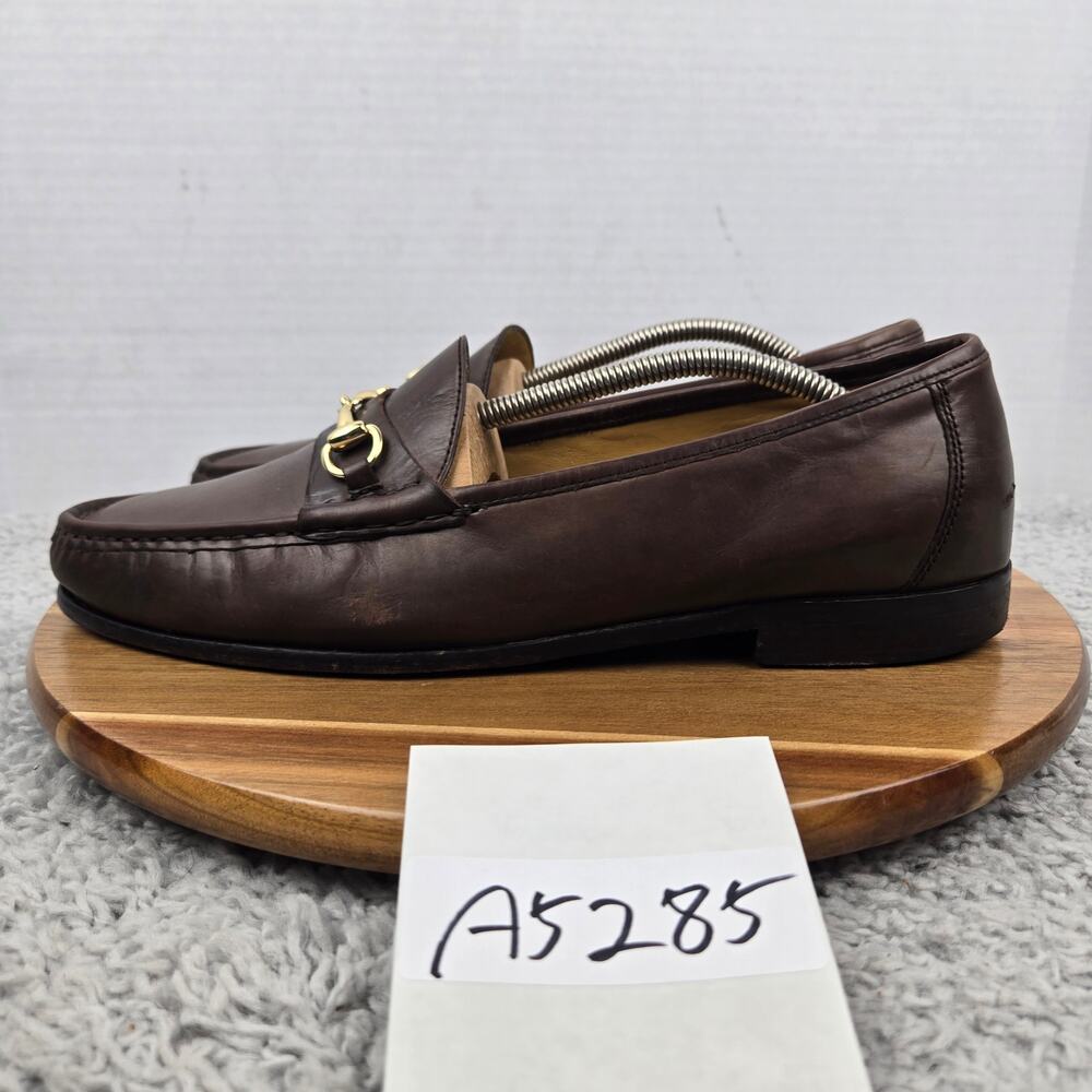 Cole Haan Mens 10.5M Ascot Brown Leather Business Casual Moc Toe Horsebit Loafer
